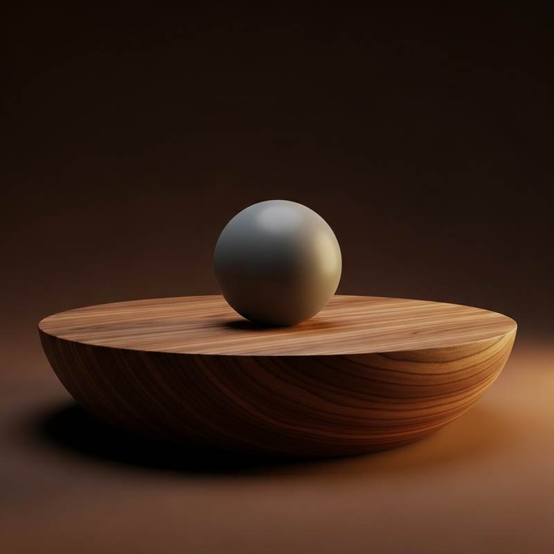Dark wood podium