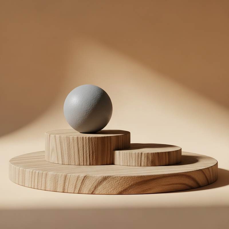 Wooden discs at different heights