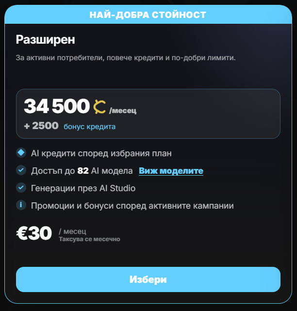Buying the ''Advanced'' plan